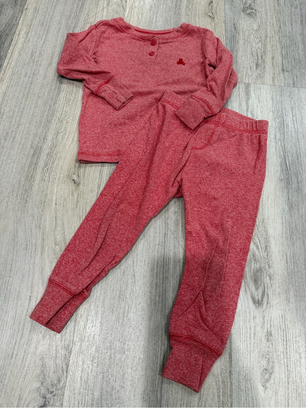 GAP Red Long Sleeve Thermal Pajama Set